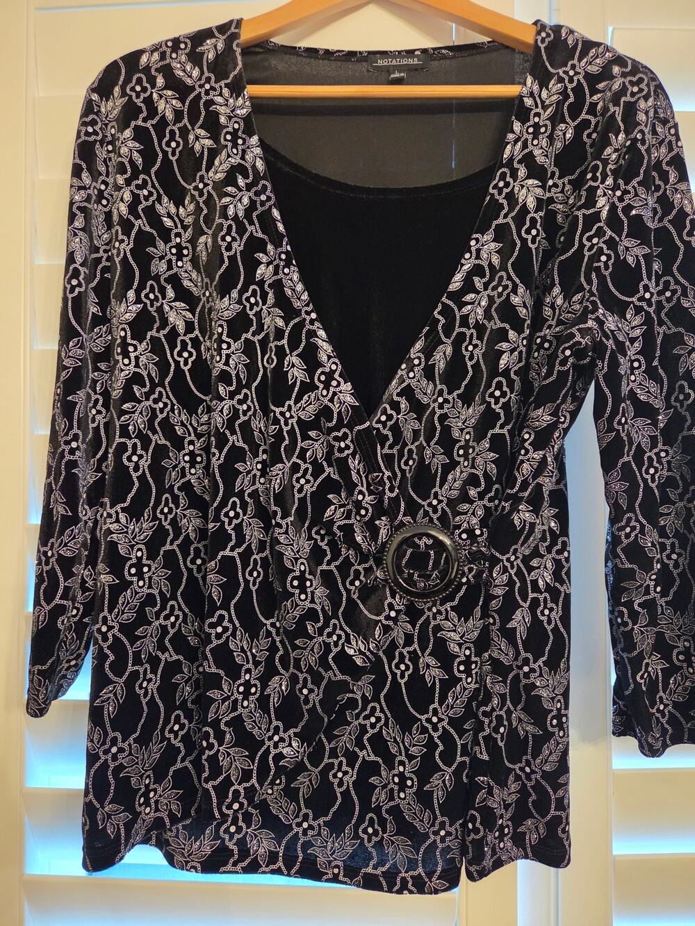 Y2k, holiday, witchy, sparkly Notations Blouse